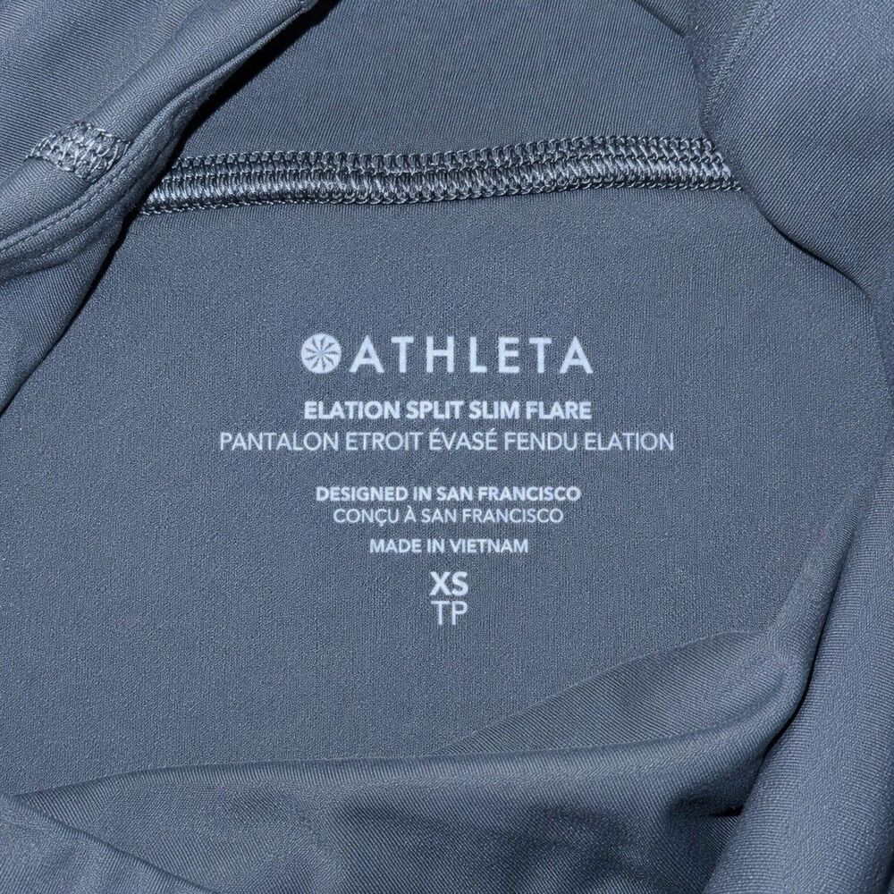Athleta Elation Split Slim Flare Pants Womens XS Blue Gray Yoga Leggings - Picture 4 of 7